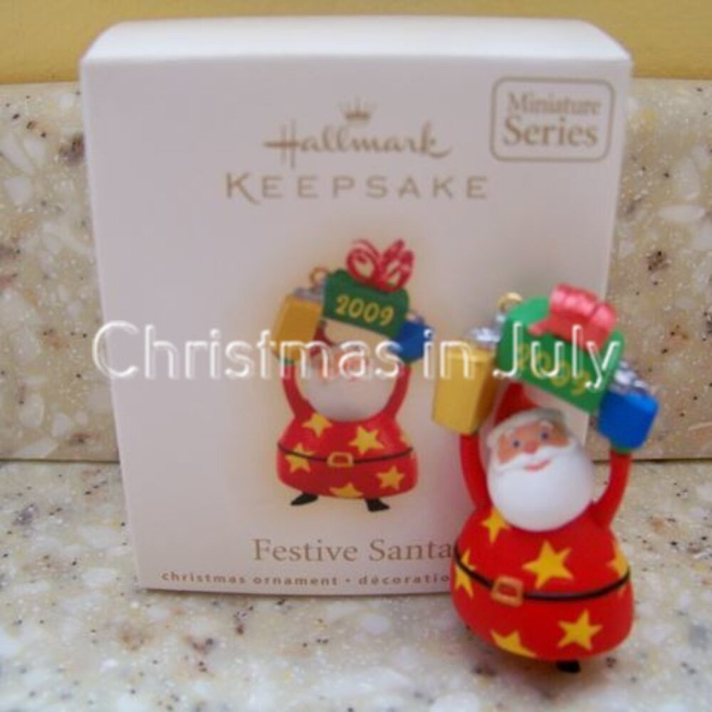 Hallmark 2009 Festive Santa Miniature Series Christmas Ornament